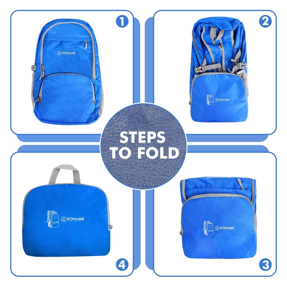 Medium Dark Blue Lightweight Packable Backpack 30L Large Capacity Daypack