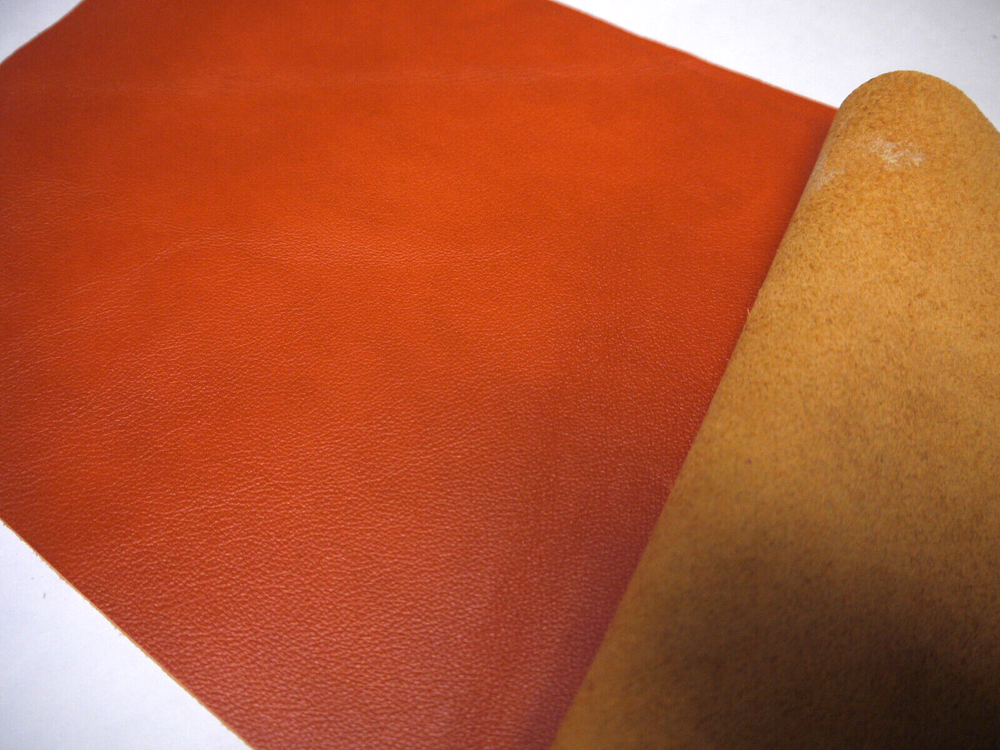 Leather panels 5 Pieces soft Orange 10.25" x 24"