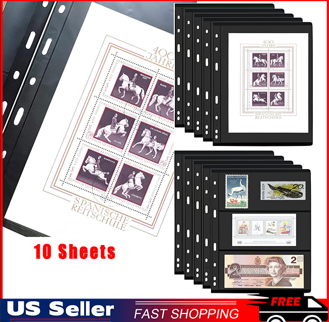 Stamp Pages for Album Binder 10 Sheet 7 Rows Pages for Stamp Collectors