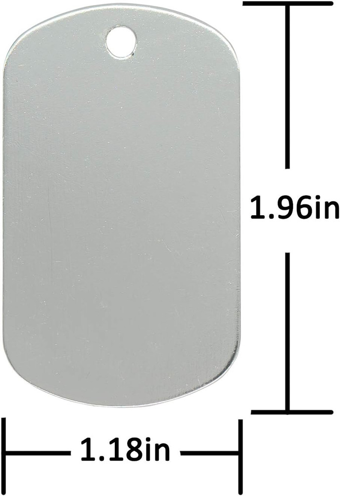 Aluminum Blank Tags Stamping Blanks 25 Pack (Silver)