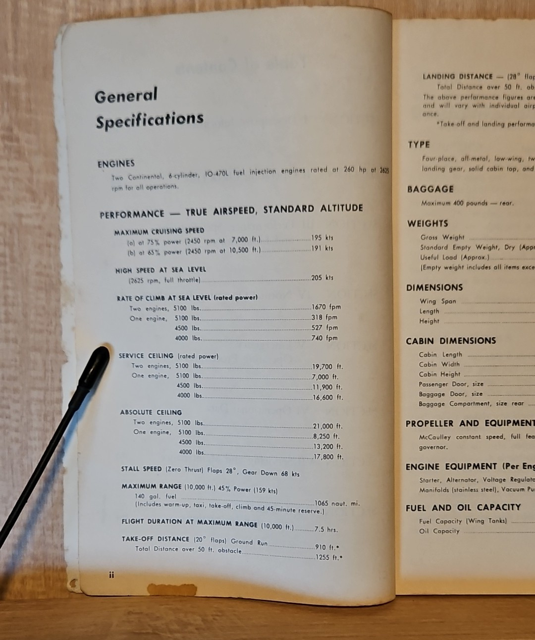 Army Model T-42A Aircraft Operator's Manual Beech B55B 1965