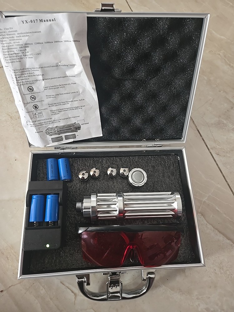 Chargable Battery Powered  Powerful Laser Pointer | With Case And Design Caps