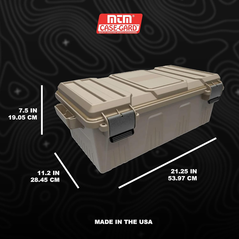 ACDC30, Divided Ammo Crate Utility Box, Water- Resistant, Stackable, Snap Latch,