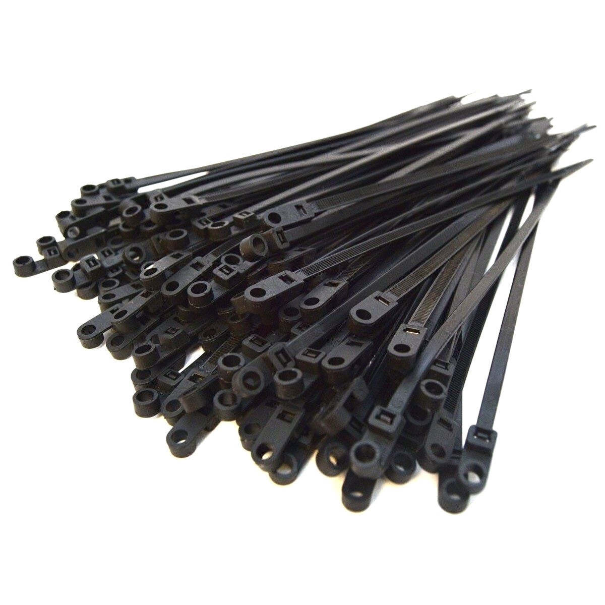 6" 8" 12" INCH BLACK ZIP TIES W/ MOUNTING SCREW NAIL HOLE NYLON CABLE BULK LOT