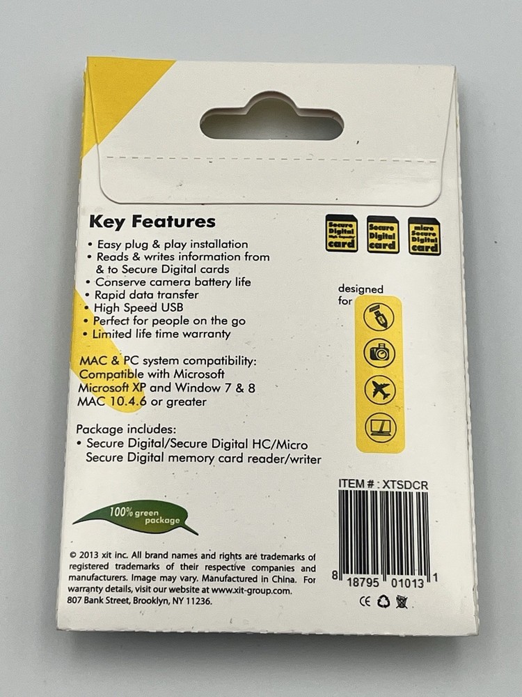 Xit Photo High Speed Secure Digital USB/SDHC/Micro SD Card Reader/Writer