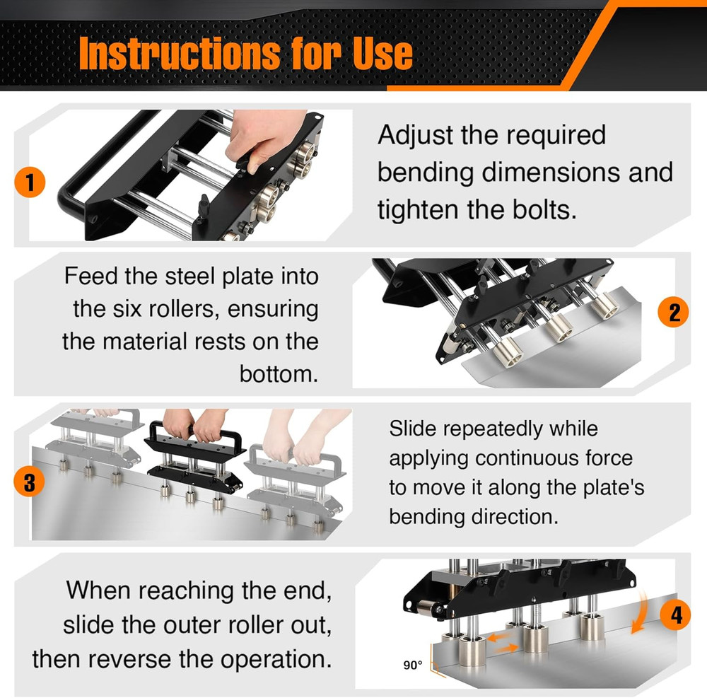 Three-Station Edge Roller Bender 0-90° Adjustable Bending Angle for Roofing & Sh