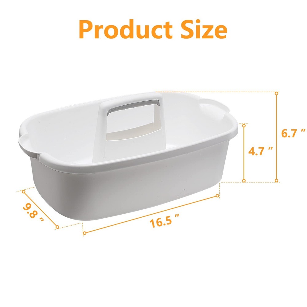 2 Pack Multi-Purpose Plastic Cleaning Caddy with Handle, Shower Caddy Organiz...