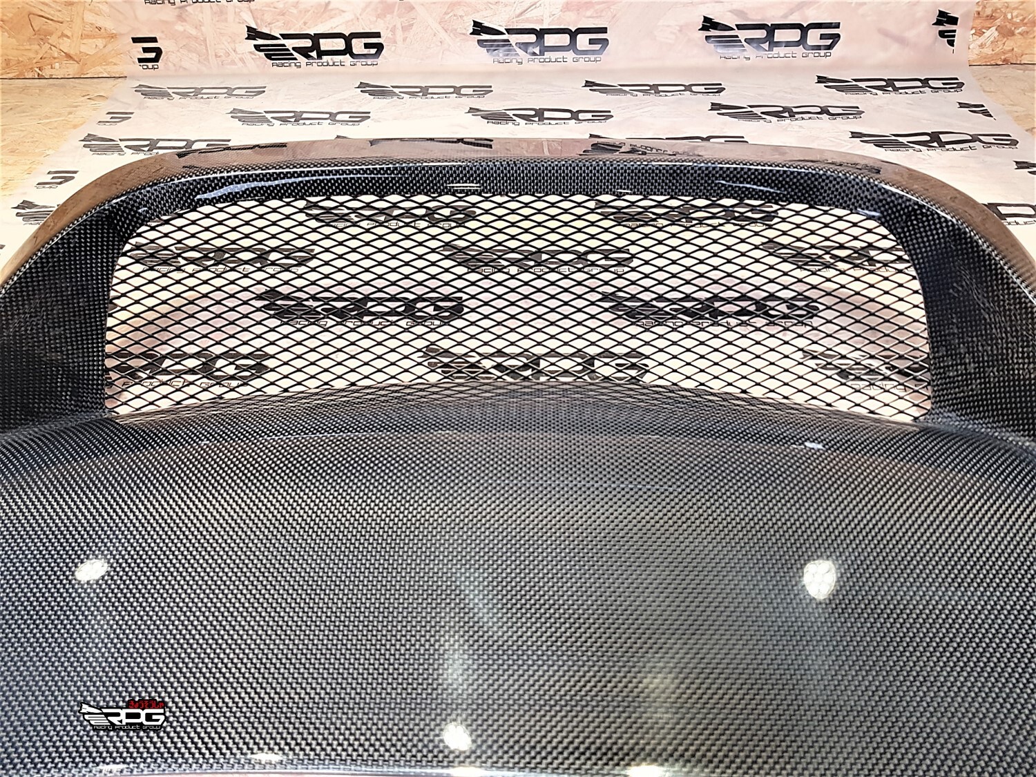 RPG Vacuum Plain Weave Carbon GTA Heat Extractor Hood Vent Scoop with Mesh Grill