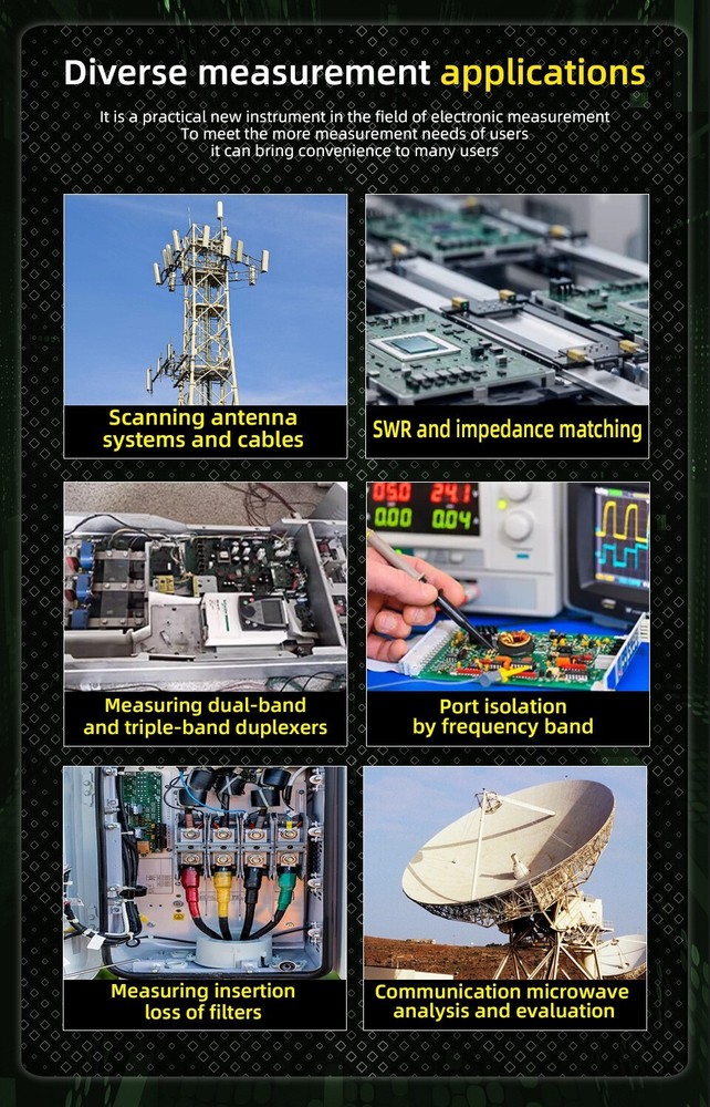 Vector Network Analyzer 10KHz-1.5GHz RF Output 0dBm Touch Screen Li-Battery USB