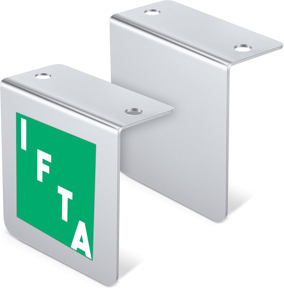 2 Pack Chrome L Bracket Universal 4" X 4" Flat Permit Panel Permit Sticker Holde