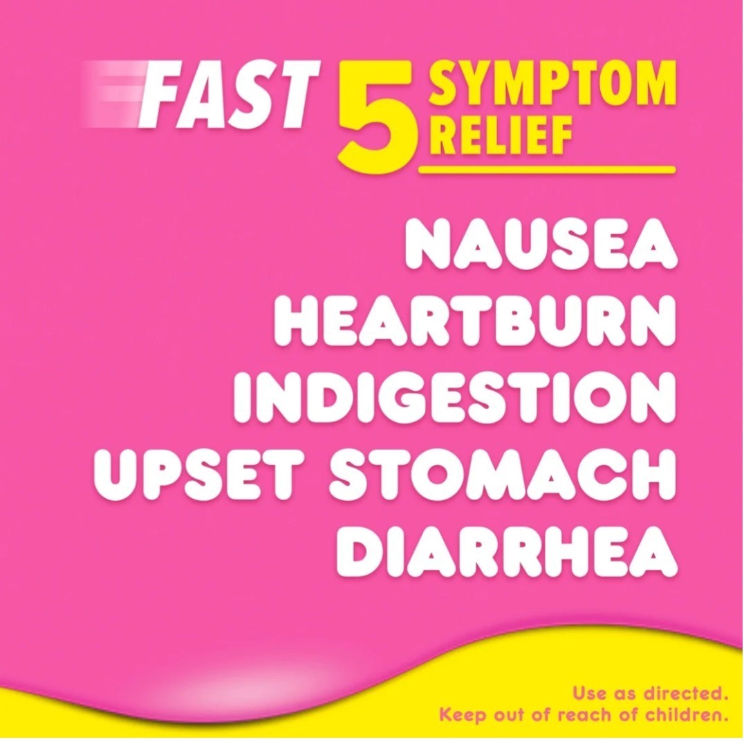 [2 Pack] Pepto Bismol 5 Symptom Stomach Relief Liquid, Original, 16 oz, Remedies