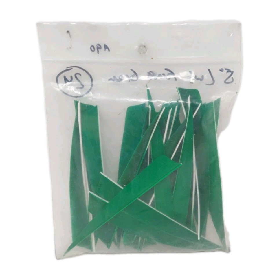 24 Count Archery Arrow Feathers 5" Left Wing Shield: Forest Green