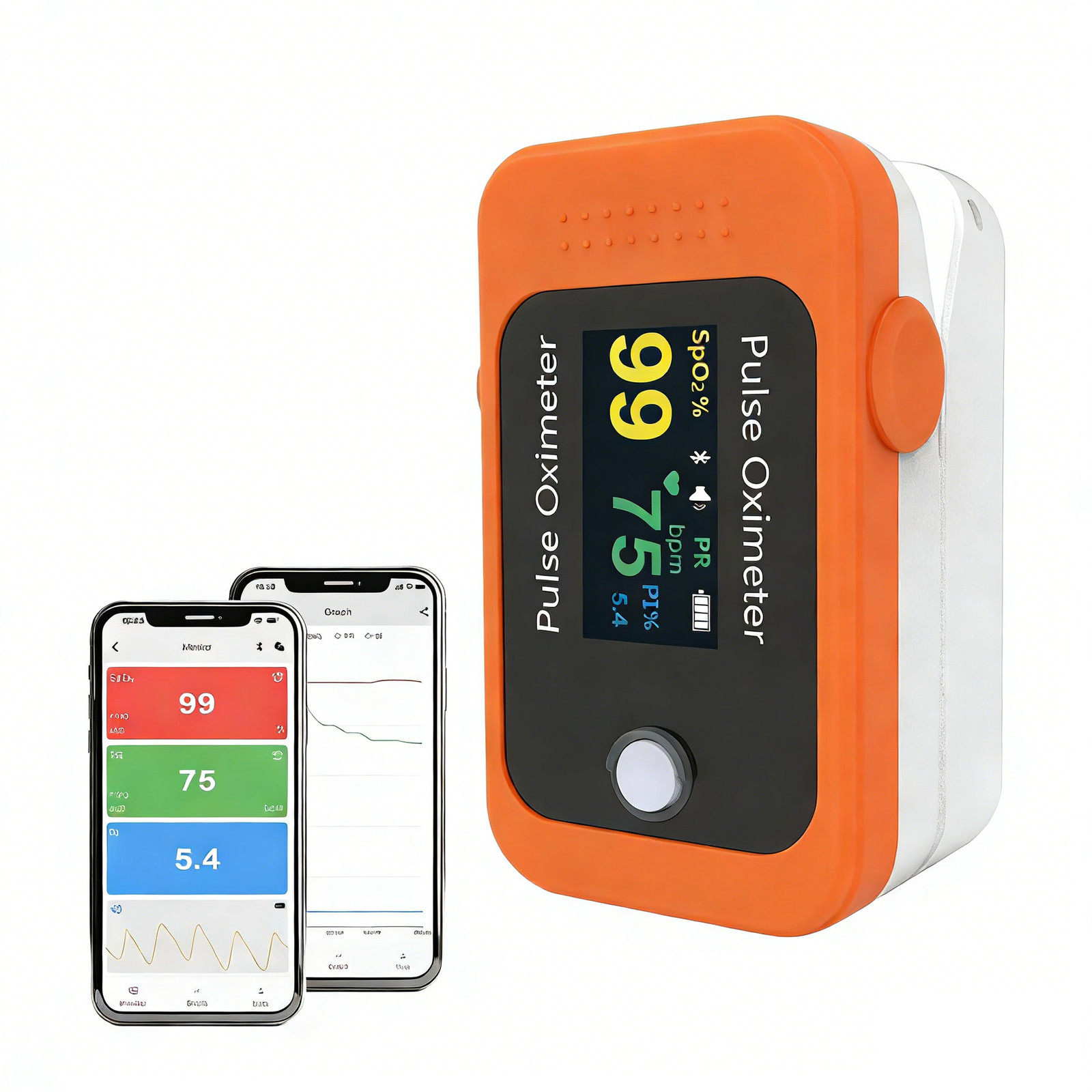 Accurate Pulse Oximeter BM1000C Blutooth Pulse Rate Spo2 Monitor Finger Oximetro