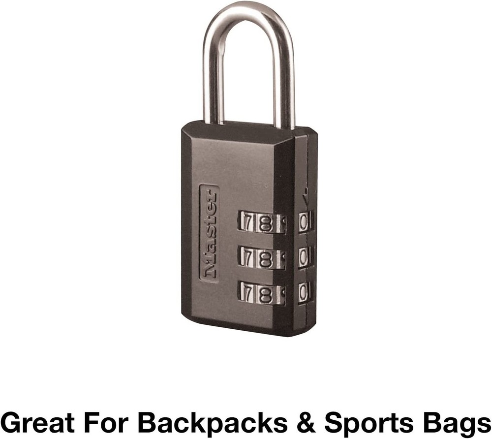 Master Lock 647D Combination Padlock, 1, Black