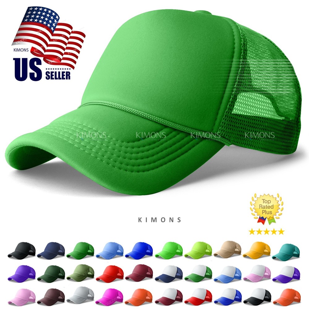 Trucker Hat Foam Mesh Baseball Cap Snapback Adjustable Plain Solid Men Hats Caps