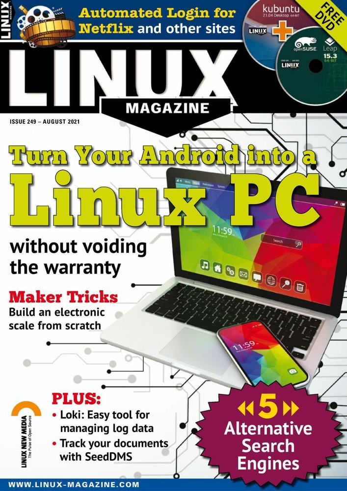 LINUX PRO MAGAZINE | AUG 2021 | TURN YOUR ANDROID INTO A LINUX PC - DVDS INCLUDE