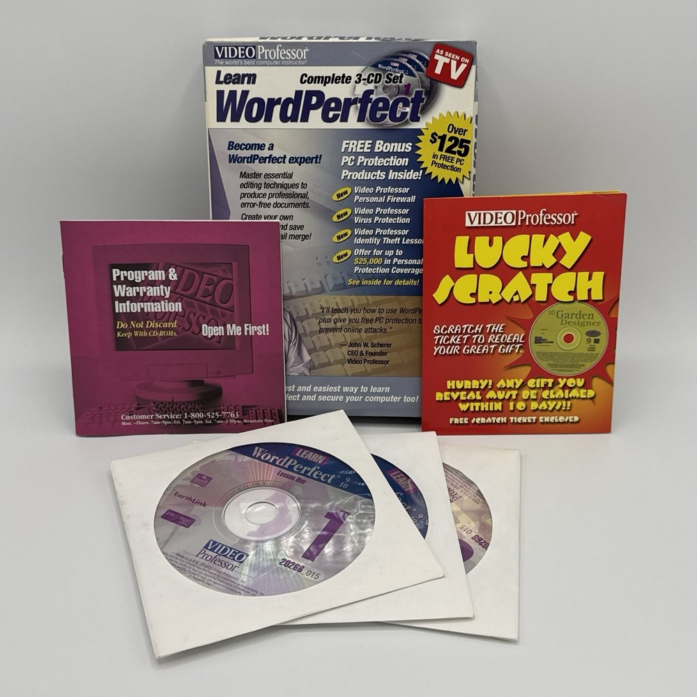 Vintage Computer Informative CDs & VHS Windows Word Typing & My Check Writer