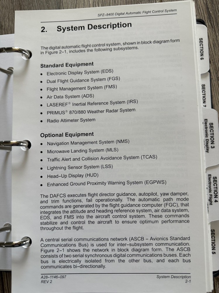Gulfstream IV SPZ-8400 Digital Automatic Flight Control System Pilots Manual