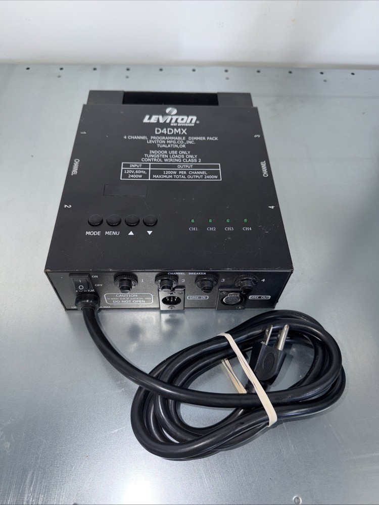 Leviton NSI D4DMX 4 Channel Programmable Dimmer Pack - TESTED