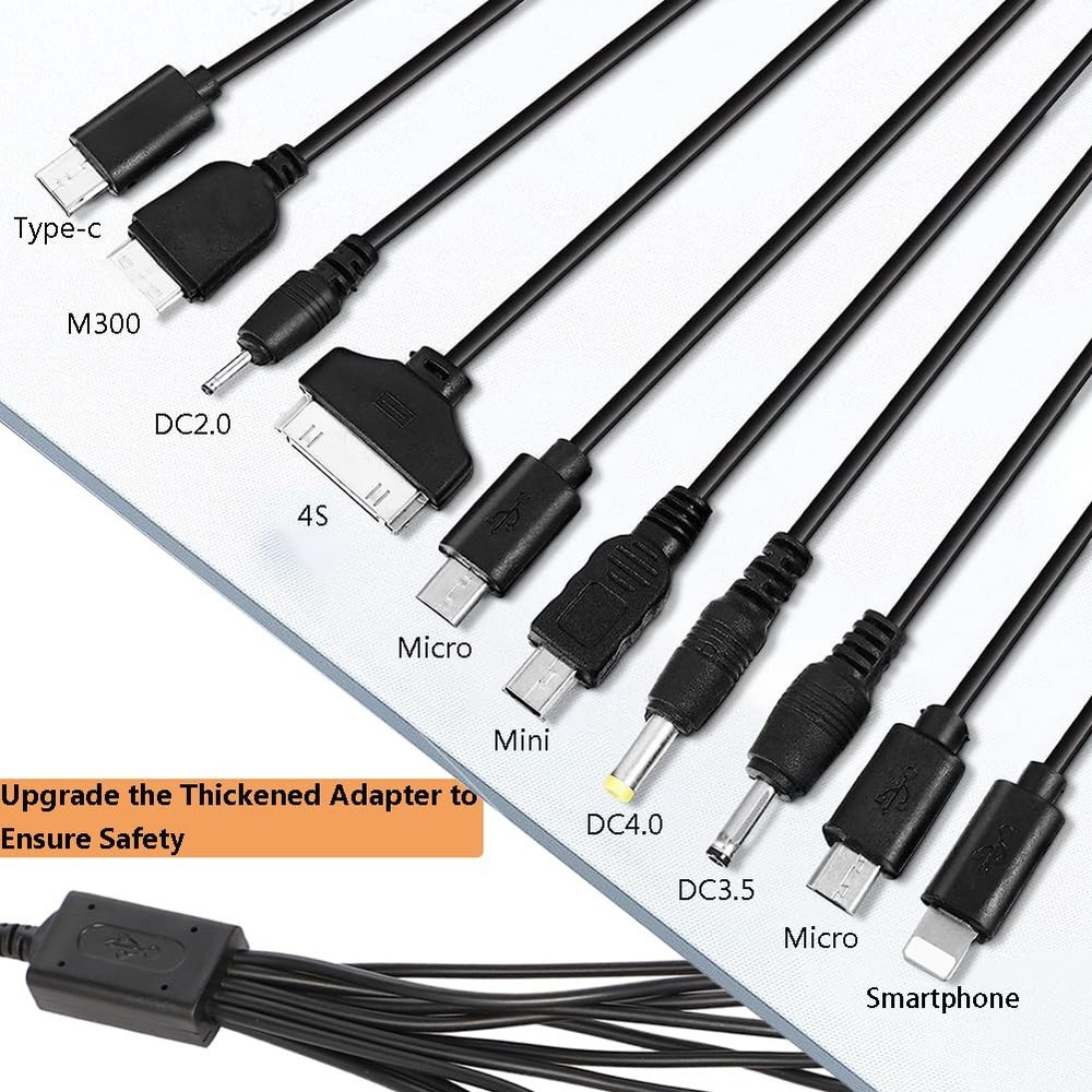 Cutwif 10 in 1 Multi Charging Cable, Universal Multiple 39 inches, Black