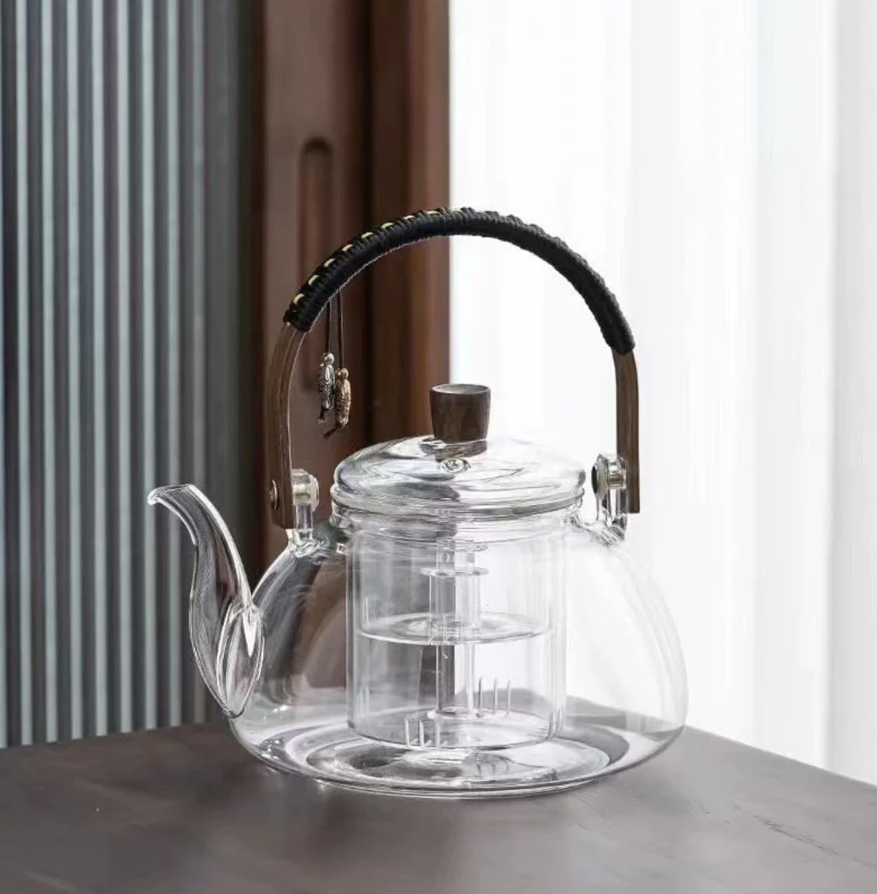 Japanese Style 950ml Glass Teapot with Removable Infuser Stovetop Safe Kettle