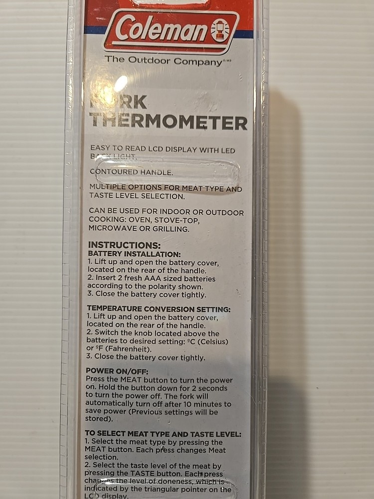 Coleman Digital Fork Thermometer NEW - CO4T531
