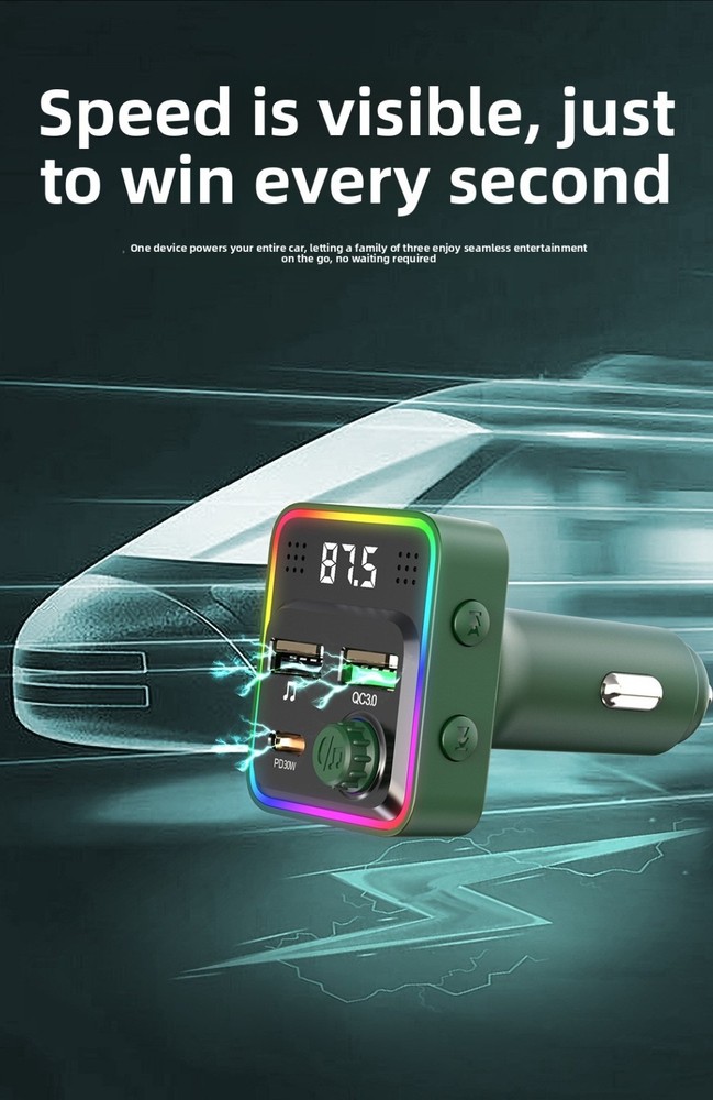 Dual USB Car Charger Fast Charging Bluetooth for iPhone Android Quick Charging