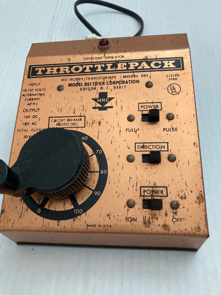 Vintage MRC Throttlepack Model 501 Train Transformer , Untested **