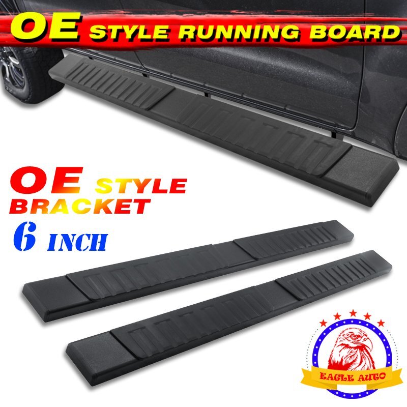 Fit 2019-2024 Chevy Silverado 1500 Crew Cab 6" Nerf Bar Running Board Side Step