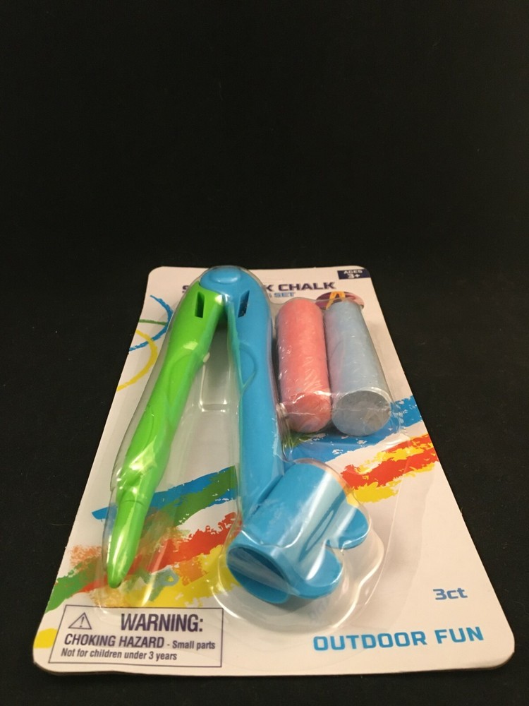 Sidewalk Chalk - Drawing Kit - Two Chalks & Compass - 3 Piece Set - Outdoor Fun