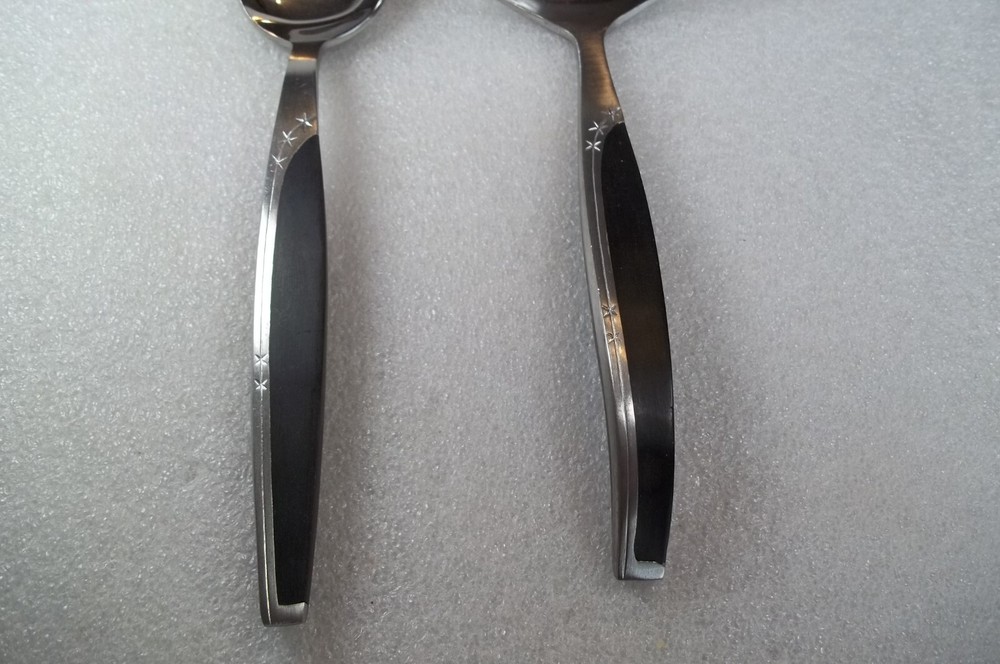 Mar-Crest Ebony Elegance Black Flatware Star Pattern Ladle Fork Spoon MCM Japan