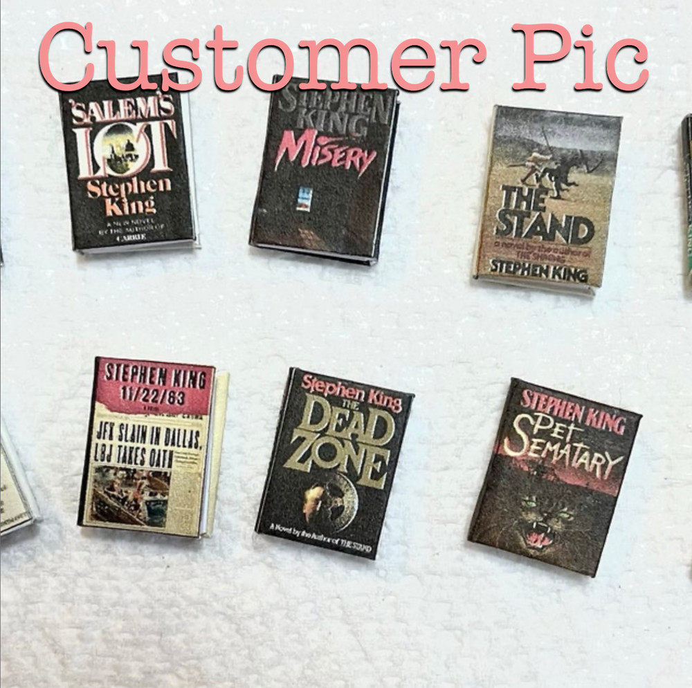 Kit STEPHEN KING BOOK SET 10 Pc Kit Instruction Tutorial Miniature 1:12 Scale