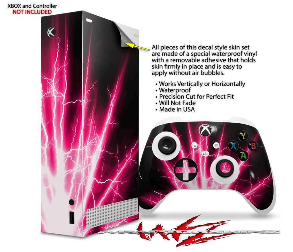 Skin Wrap for XBOX Series S Console Controller Lightning Pink