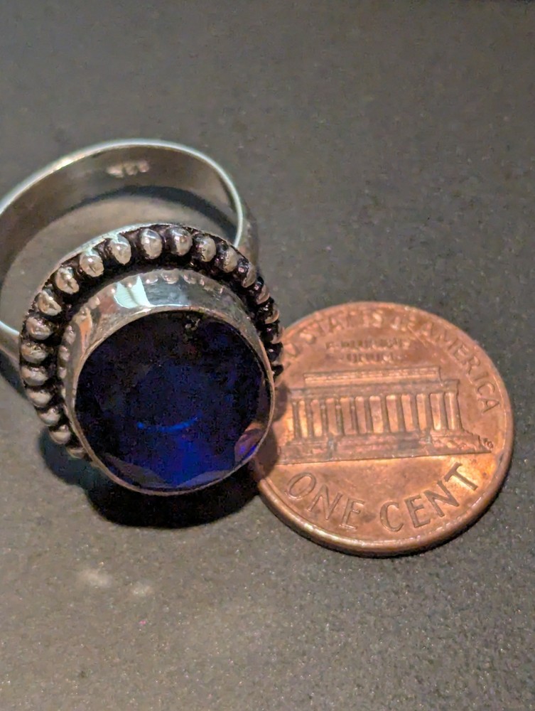 Blue Sapphire Oval Ring Size 9