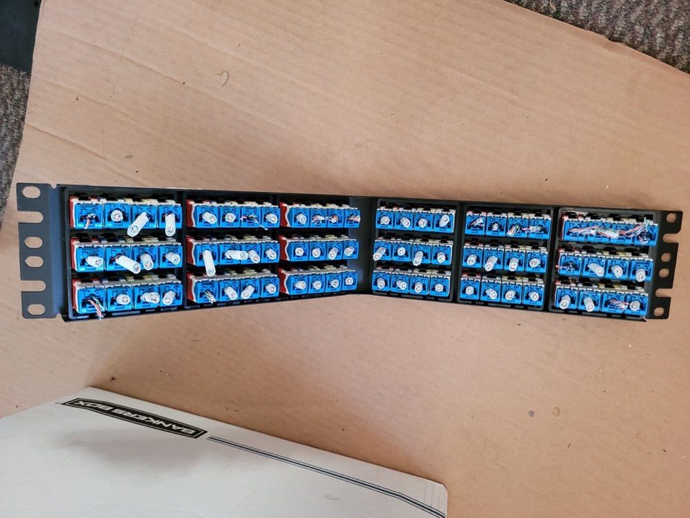 PANDUIT Mini-Com 72 Port Angled Cat 6 Patch Panel 2U CPPA72FMWBLY TX6A Modules