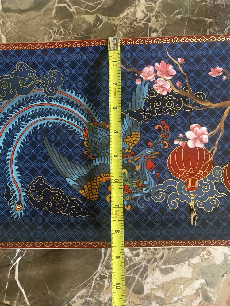 William Sonoma Lunar New Year Blue Phoenix Large Rectangular Serving Platter