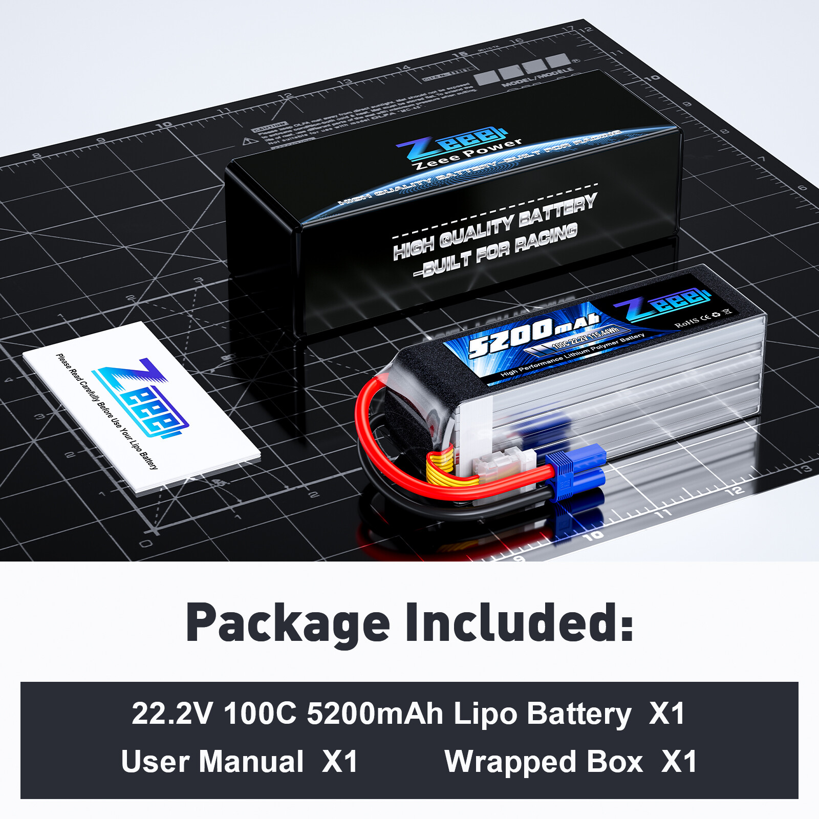 Zeee 22.2V 100C 5200mAh 6S Lipo Battery EC5 for RC Car Airplane Heli Drone Jets