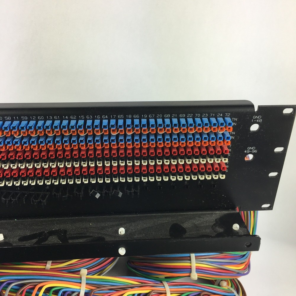 ADC 96 Bantam TT patchbay connected to ADC UP-96NMKII PPC RACKMOUNT PATCHBAY