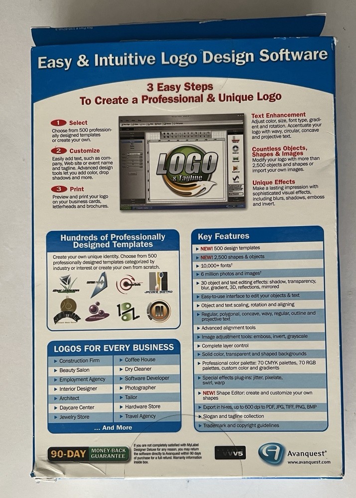 Professional MyLogoMaker Logo & Tagline Software CD-ROM v.3 Windows 7, XP, Vista