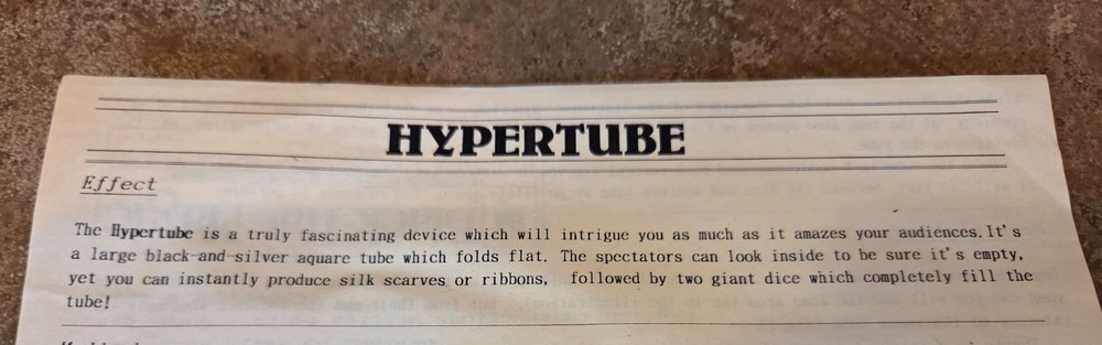 Hypertube Magic Mentalism Tricks