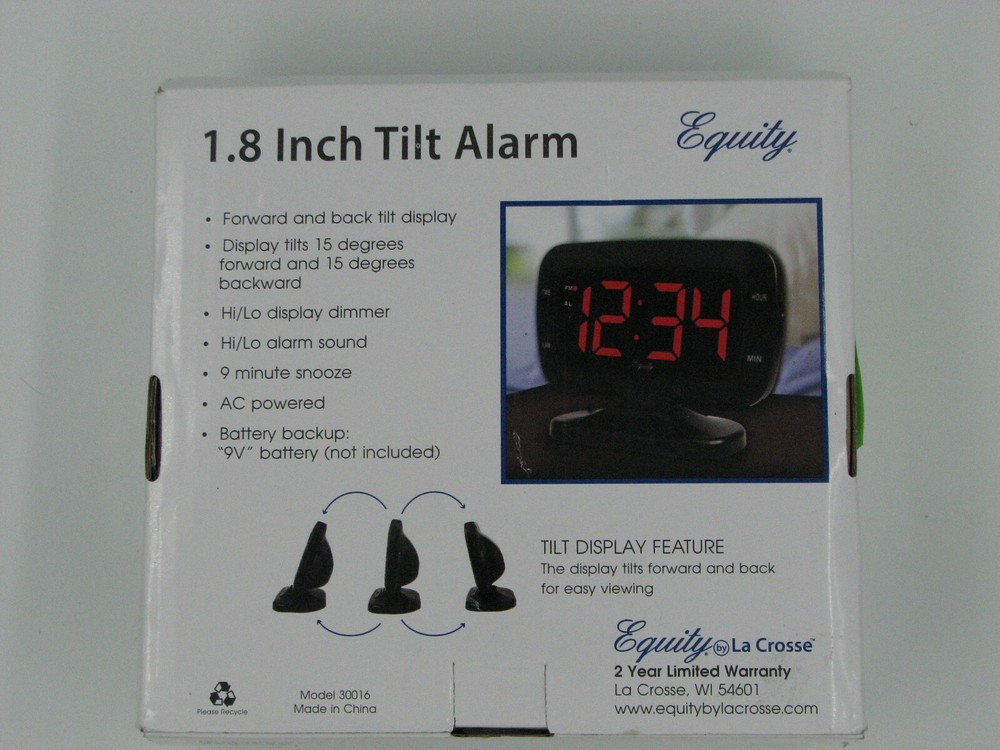 Equity 1.8 inch tilt alarm clock