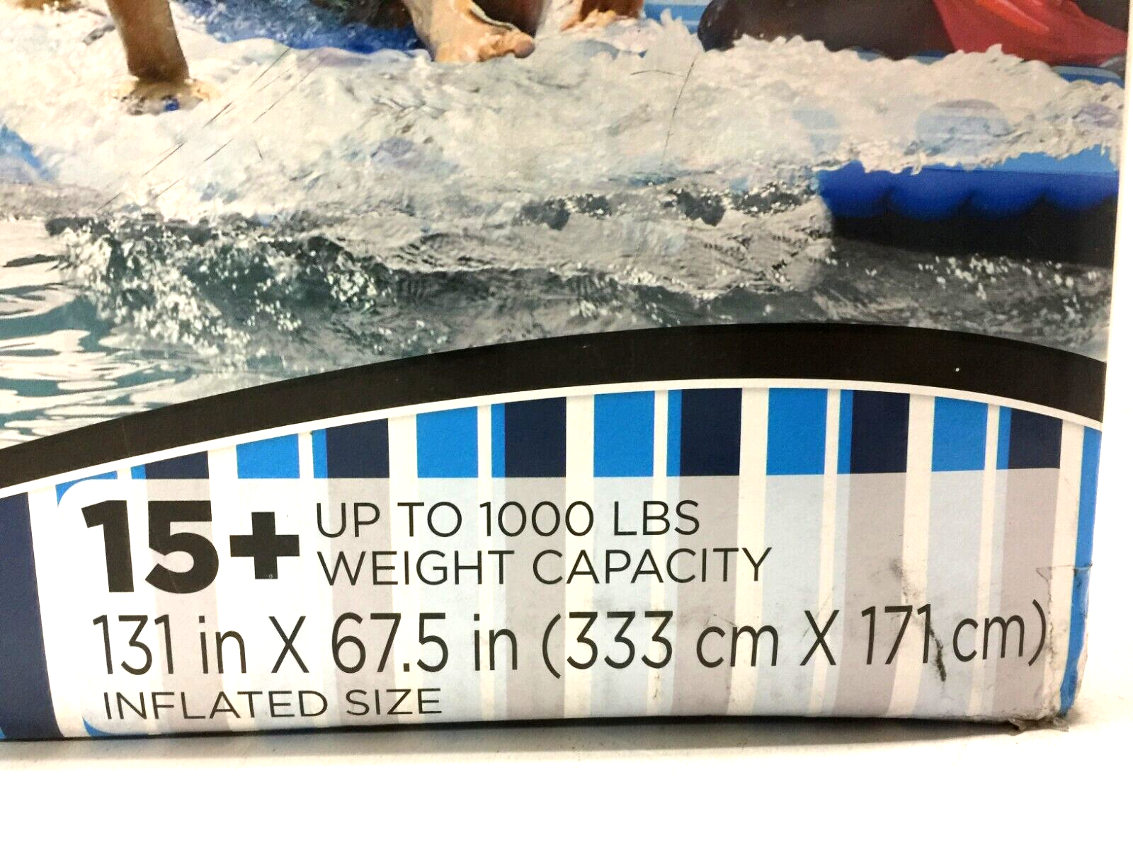 Aqua Supersized Floating Party Platform AZL17013J Durable Pool Float Blue Stripe