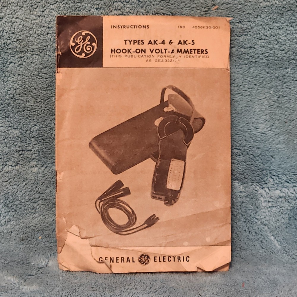 General Electric Type AK-5 Hook-On Volt-Ammeter, Box And Instructions