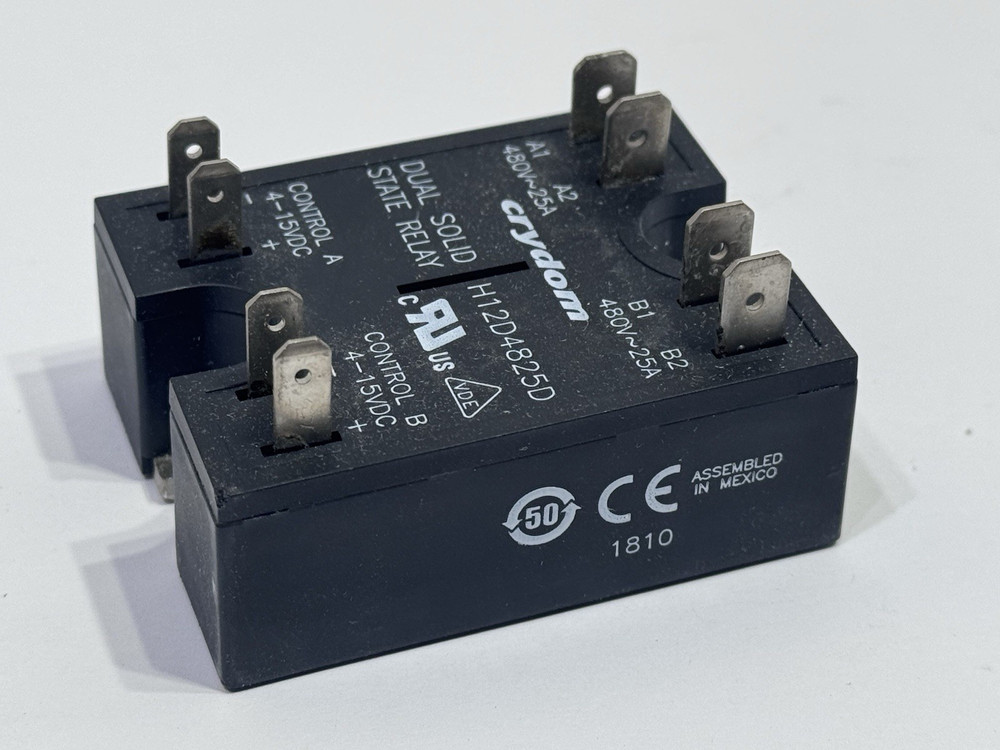 Crydom H12D4825D Dual Solid State Relay 480V 25A 4-15VDC Panel Mount