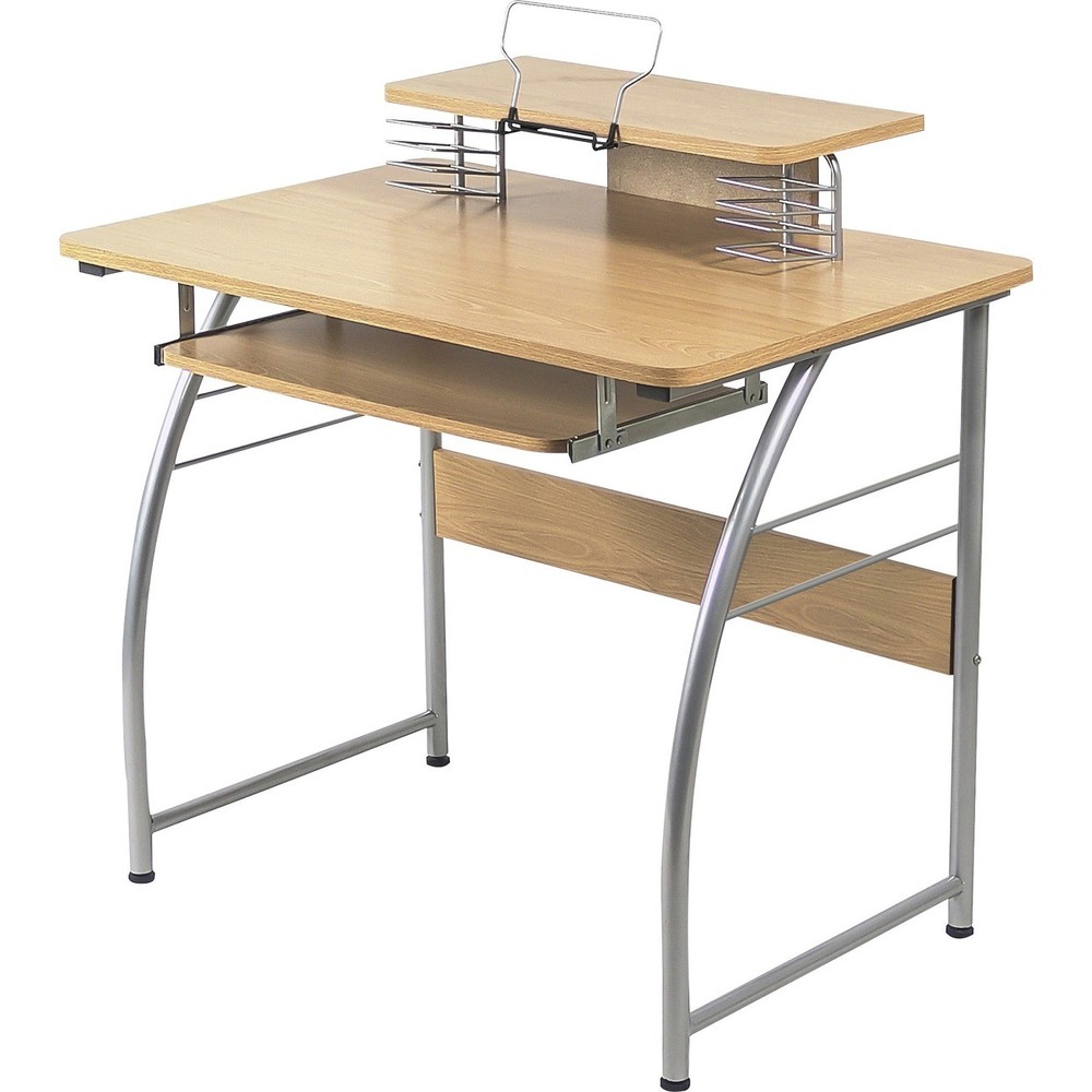 Lorell LLR14337 Upper Shelf Laminate Computer Desk 23.6"x35.4"