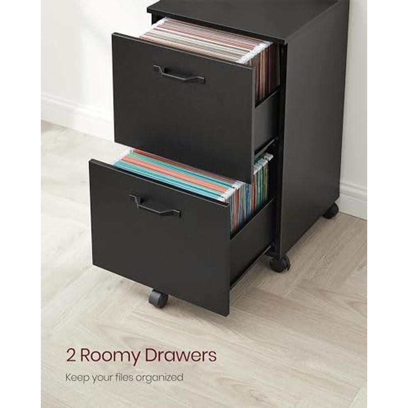 Rolling File Cabinet 2-Drawer Home Office Organizer Space Saving Printer Stand