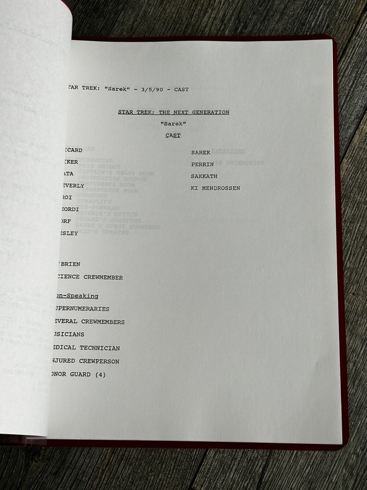 STAR TREK Script The Next Generation Sarek Final Draft March 5 1990 Picard