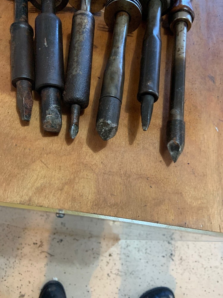 6 Vintage Wood Handle Soldering iron Untested (k7k8