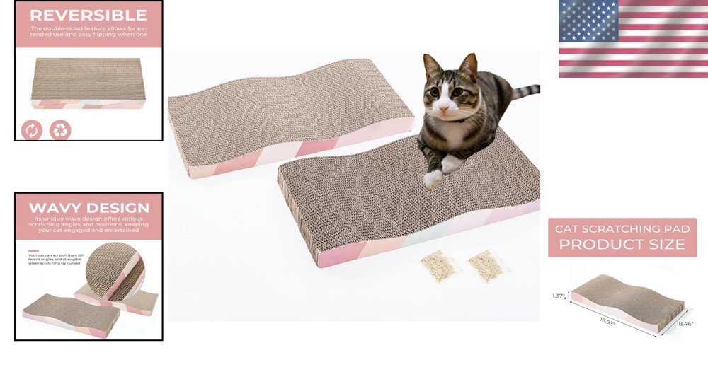 Eco-Friendly Cat Scratching Board with Catnip - Reversible & Durable