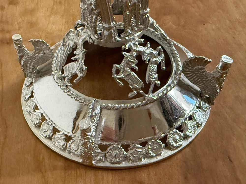 Large Middle Eatern 900 Silver Footed Bowl Marked 672 gr